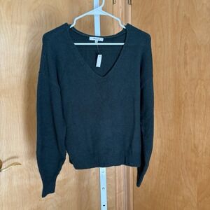 Madewell Women's‎ Wedged V-Neck Sweater in Luxury forest solid XS NT587 NWT